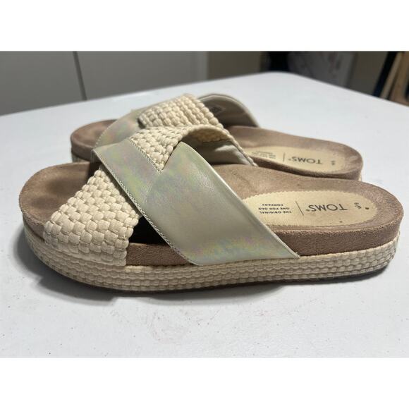 TOMS Paloma Criss Cross Woven and Iridescent Sandals Women Size 9 - Picture 4 of 9
